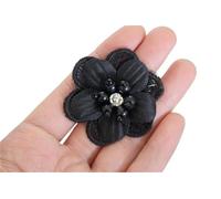 White 3D Flowers Beads Embroidery Lace Applique Trim Ribbon Collar Neckline Dress Clothes, Decorated Sewing Supplies, 4Pcs(Color8)