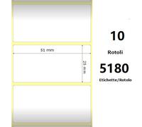 etichette zebra 51x25mm bianche 5180pz 880154-025 termiche compatibile con zebra zt230,zt411,zm400,s4m z-2000d 2x1x3 core