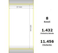 White 57x102mm, 1432 Et/Rotolo Z-2000D,2.2x4x3 Core, 8 Rolls