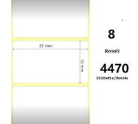 etichette zebra 57x32mm bianche 3006307-t 4470pz termiche compatibili con zebra zt230,zt411,zt421 z-1000d 2.2x1.3x3 core