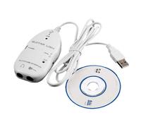 (White) 6.3mm Jack to USB Guitar Link Cable Adapter Guitar to PC MAC Recording Playback BLACK AND WHITE