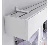 White ain - Scatola con doppio binario e staffa, montaggio a parete, con copertura per asta, divisorio per interni domestici