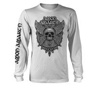 White Amon Amarth Longsleeve Grey Skull autorizzato Uomo maglietta