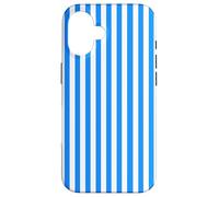 White and Blue Vertical Lines Cool Stripes Design Custodia per iPhone 16
