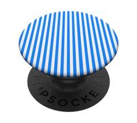 White and Blue Vertical Lines Cool Stripes Design PopSockets PopGrip Adesivo