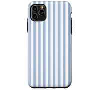 White and Blue Vertical Striped Line Pattern Custodia per iPhone 11 Pro Max