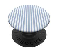 White and Blue Vertical Striped Line Pattern PopSockets PopGrip Adesivo