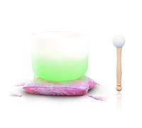 White And Green Gradient, Crystal Yoga Singing Bowl, 8-12 ", Handmade, Meditation Props, Relieve Fatigue And Anxiety, Suitable For Beginners And Professionals, Send Percu(11 Pollici)