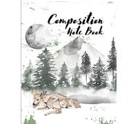 White and green marble notebook with mountain and deer pattern: For students and schools Suitable for women and men Office staff Teenagers, women, men, 8.5x11, 100 pages.
