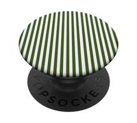 White and Green Stripes Geometric Vertical Lines Pattern PopSockets PopGrip Adesivo