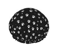 White And Grey Paws Cuffia Da Doccia Per Donna Elastico Cuffia Doccia Per Capelli Antiscivolo Shower Caps Per Salone Casa Spa
