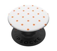 White and Orange Polka Dots Classic Polkadots Cute Preppy PopSockets PopGrip Adesivo