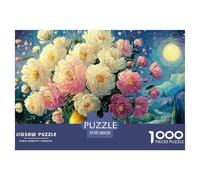 White And Pink Peonies 1000 Pezzi Cartoncino Premium Puzzle Blooming Flowers Immagini Vibranti Gioco Per Famiglie Puzzle Per Adulti E Bambini 38x26cm/1000pcs