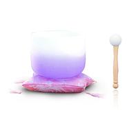 White And Purple Gradient, Crystal Yoga Singing Bowl, 8-12 ", Handmade, Meditation Props, Relieve Fatigue And Anxiety, Suitable For Beginners And Professionals, Send Perc(12 Pollici)