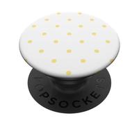 White and Yellow Polka Dots Classic Polkadots Cute Preppy PopSockets PopGrip Adesivo