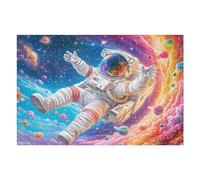 White Astronaut Space Rompicapo 1000 Pezzi Per Adulti Anziani Cartone Di Alta Qualità Esercizio Mentale Cognitivo Per Riunioni Familiari Garanzia Di Qualità Italiana 1000 PCS（75x50cm）