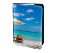 White Beach Tropical Sea Print 5.5 "passaporto elegante portafoglio documenti da viaggio custodia sicura per viaggiatori