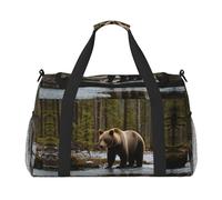 White Bear Brown Bear Borsone da viaggio grande pieghevole impermeabile per la notte borsa da spiaggia nuoto piscina sport palestra