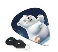 White Bear - Confezione da 6 plettri per chitarra, 0,46 mm, 0,71 mm, 0,96 mm, adatti per chitarra e ukulele