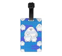 White Bear Family Golf Bag Privacy Label, valigetta staccabile (8,4 x 5,3 cm), borsa scolastica per bambini, etichetta per borsa sportiva, etichetta per bagagli da viaggio