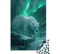 White Bears, Aurora boreale And Forest Cascatas Puzzle 1000Pcs Decorazione Per La Casa. Rilassamento E Intelligence Per Adulti E Bambini Da 14 Anni 38x26cm/1000pcs