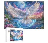 White Bird Soaring Over Mountain River Puzzle 300 Pezzi Per Adolescenti 14+ Attività Educativa Sviluppo Cognitivo Regalo Per Vacanze Scolastiche 300 PCS
