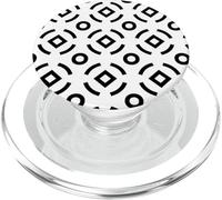 White Black Circle Lozenge Square Monochrome Pattern PopSockets PopGrip per MagSafe