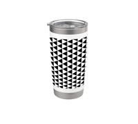 White Black Scandinavian Nordic Triangles Squares Pattern Bicchiere termico in acciaio inox doppia parete