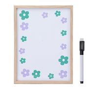White Board, Wooden Frame Dry Erase Board Versatile Reusable Dry Erase Whiteboard with Hook Marker Easy to Install for Home, School, Office (B)