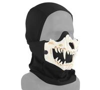 White Bone Fang Airsoft Paintball Mask con rete in acciaio, passamontagna altamente traspirante, maschera tattica portatile regolabile (bianco)
