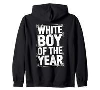 White Boy Of The Year Umorismo Ironic Bold Spruzzo Statement Felpa con Cappuccio
