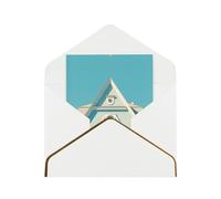 White Buildings, elegante biglietto di auguri pieghevole in carta perlata di alta qualità con bordo dorato, interno vuoto per messaggio personale, perfetto per Natale, compleanno, matrimonio e San