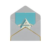 White Buildings, elegante biglietto di auguri pieghevole in carta perlata di alta qualità con bordo dorato, interno vuoto per messaggio personale, perfetto per Natale, compleanno, matrimonio e San