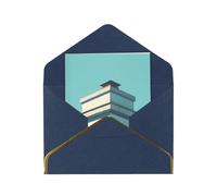 White Buildings, elegante biglietto di auguri pieghevole in carta perlata di alta qualità con bordo dorato, interno vuoto per messaggio personale, perfetto per Natale, compleanno, matrimonio e San