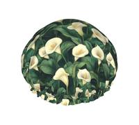 White Calla Lily Cuffia Da Doccia Per Donna Flessibile Cuffia Da Bagno Elastico Cuffie Capelli Per Spa Casa Hotel