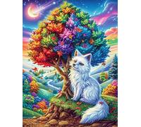 White Cat Under A Rainbow Tree Puzzle 500 Pezzi Gioco Familiare Relax Science Fiction Magical Dream Rompicapo Per Adulti Idea Regalo Natale Per Tutta La Famiglia 500 PCS