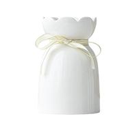 White Ceramic Vase - Durrable Elegant Decors, Smmooth Surrface Bouquets Catchers, Ensurre Cute Centerpieces Displays, Primme Aesthetic Farmhouse Ornaments - For Home Party Living Room Shelfs