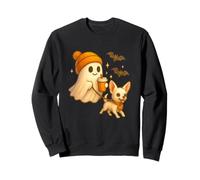 White Chihuahua Halloween Ghost Walking Chihuahua Dog Felpa