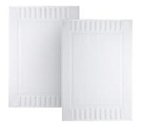 White Classic Lusso cotone bianco Bath-Mats Hotel-Spa-lavabile da bagno-Set - 100% cotone reversibile Hotel Quality Bath Mat Set - 2 Pack - 22 "x34