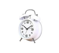(White) Classical Retro Twin Bell Alarm Clock With Backlight