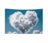 White Clouds Are Like A Heart Flag 152,4 x 243,8 cm No Fade Bandiera di benvenuto Giardino Cortile Casa Bandiere Decorative Garden Yard Cartello Interno Esterno Banner Party Home Decor