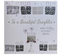 White Cotton Cards BD36 A "Birthday to a beautiful Daughter Wishing you a wonderful Birthday"