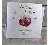 White Cotton Cards BD93 - Biglietto di auguri di compleanno fatto a mano, To My Cousin Have A Wonderful Birthday"
