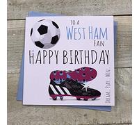 WHITE COTTON CARDS Biglietto di auguri di compleanno del West Ham United Hammers FC Football Club, 12