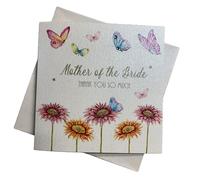 WHITE COTTON CARDS Biglietto di Ringraziamento per la Madre della Sposa, Realizzato a Mano, con Bouquet, Bianco, PD14, 13.5cm x 13.5 cm