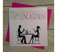 WHITE COTTON CARDS Code N58 Enorme Congratulations to You. Happy Engagement Rifinito a Mano Fidanzamento