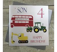 WHITE COTTON CARDS Code XNS4 Son 4 Happy Birthday Handmade 4th Birthday Card