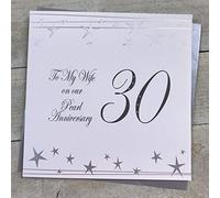WHITE COTTON CARDS Grande Big Twist Gamma Pearl, to My Wife On Our Anniversary Pearl 76,2 cm con Scritta in Lingua Inglese