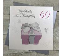 WHITE COTTON CARDS-Grande Wonderfu Day Happy Birthday, Colore Rosa, Idea Regalo per 60esimo Compleanno, Realizzato A Mano