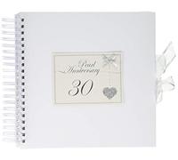 White Cotton Cards LLA30C - Album dei ricordi per 30° anniversario, motivo: cuore scintillante